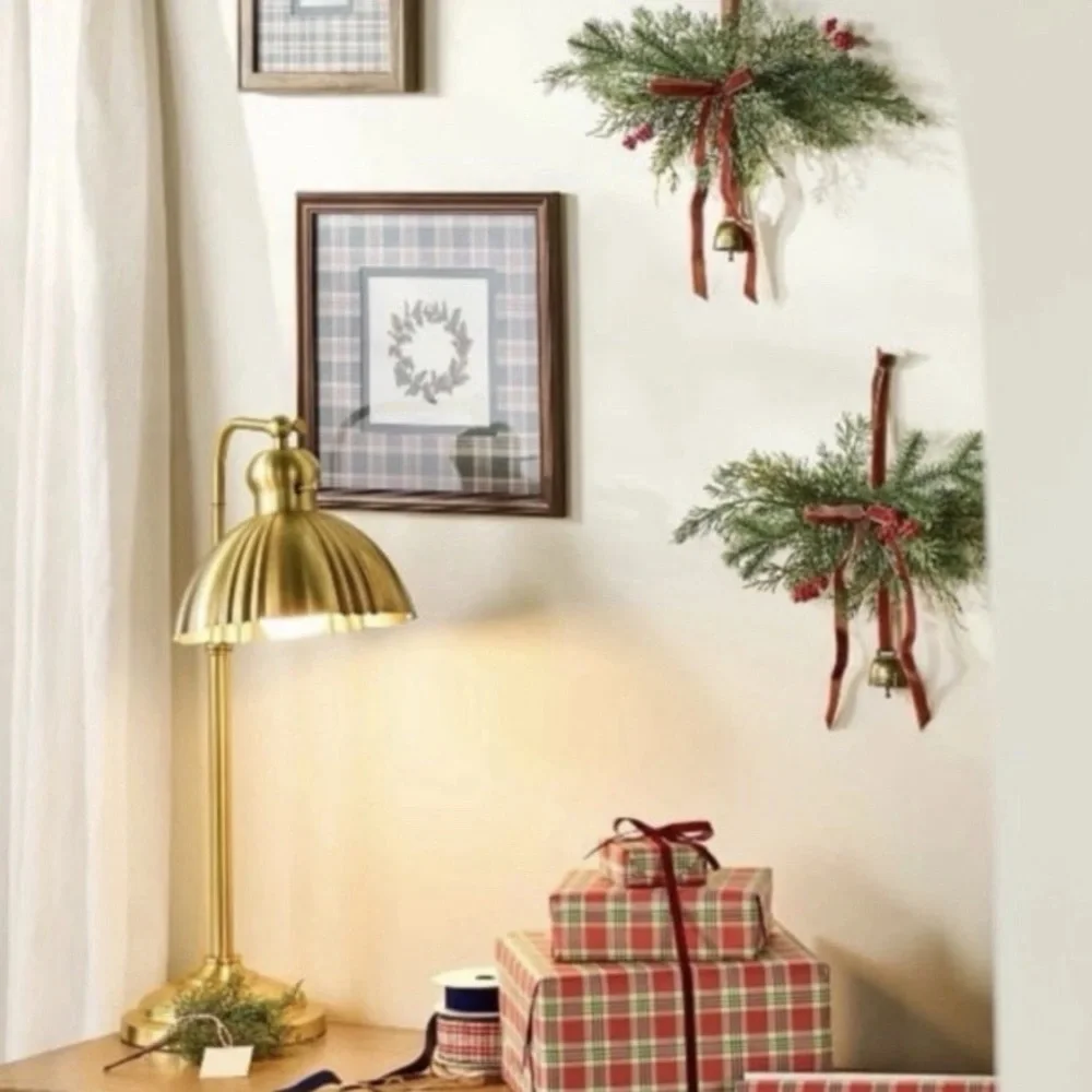 Hearth & Hand Festive Swags with Red and Green Accents